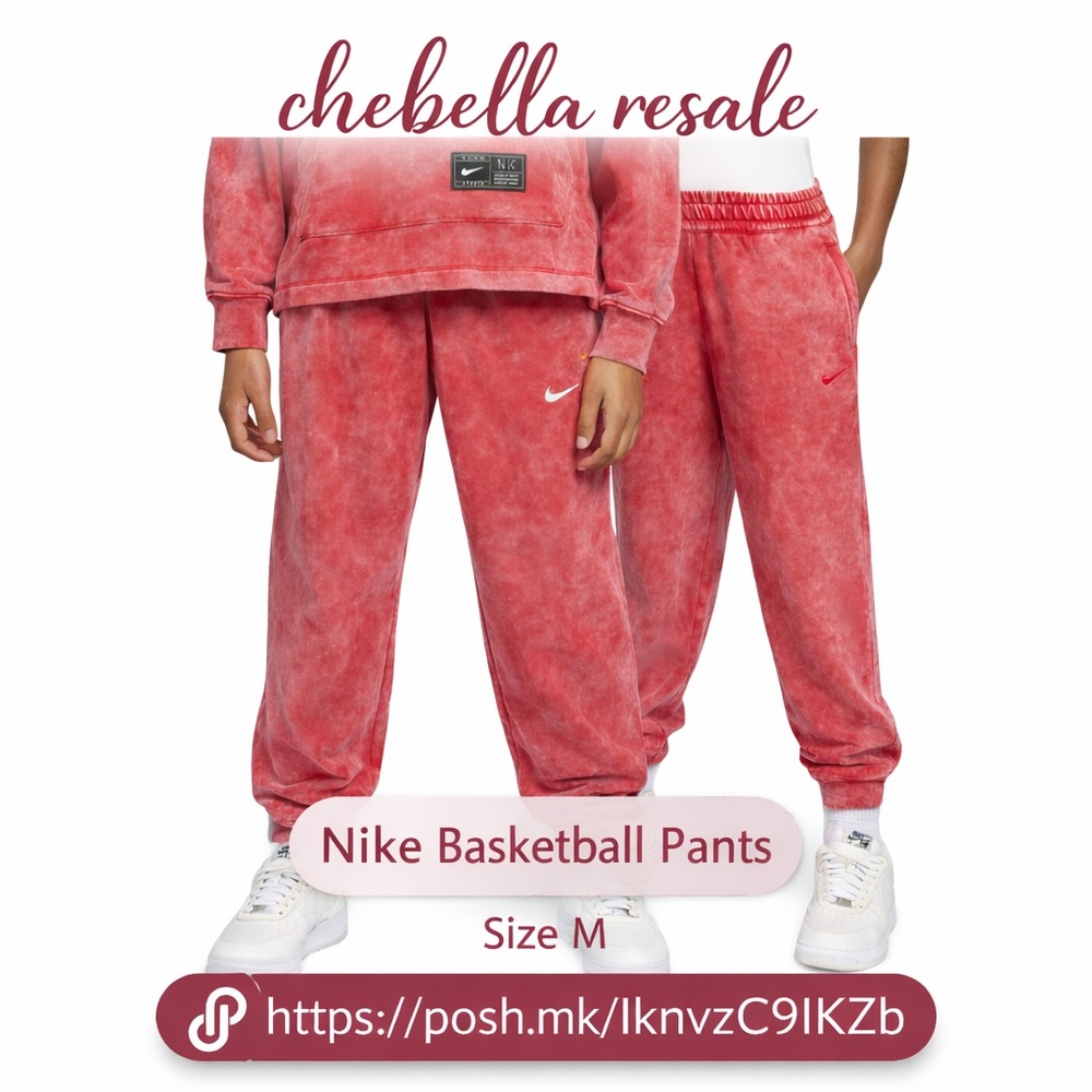 Nike Kids Culture of Basketball Red Jogger Pants oversize loose size medium